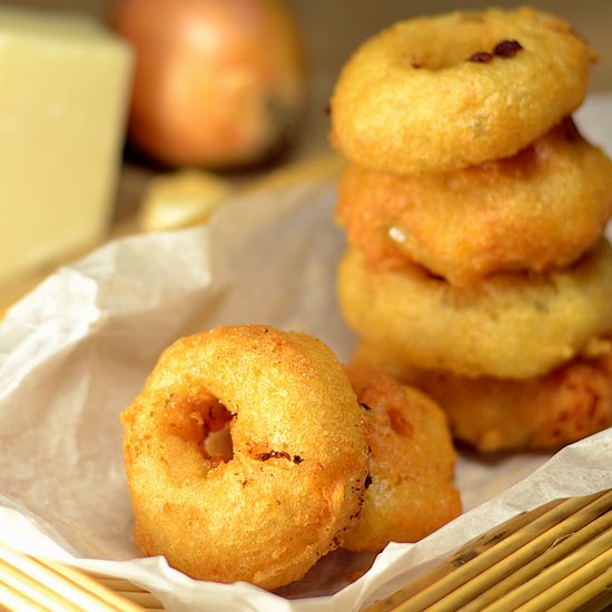 Parmesan beer-battered onion rings