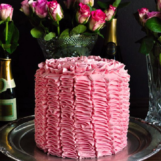 Ruffled Champagne Cake