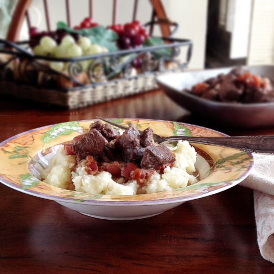 Venison Stew w/Brandy Cream Sauce