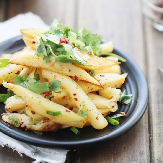 Pan-Fried Spicy Potato Wedges