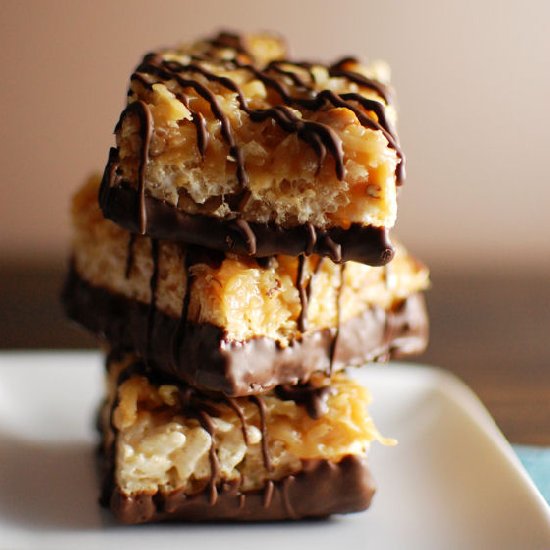 Samoas Rice Krispies Treats