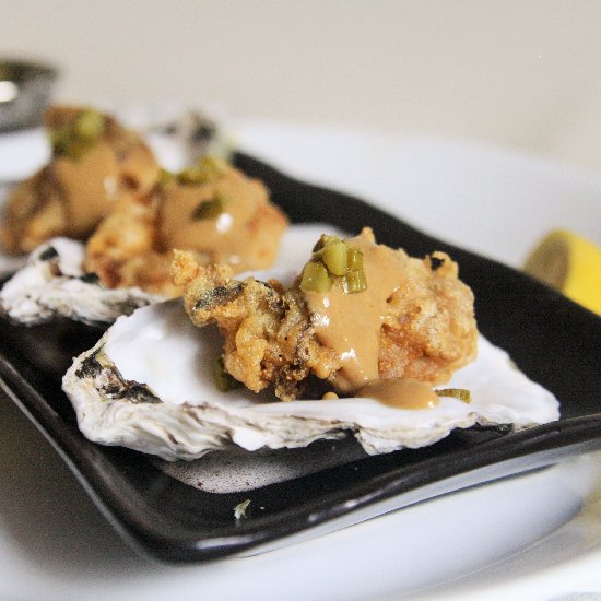 Oyster Tempura with Yuzu Honey