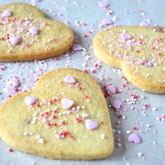 Cherry Shortbread Hearts