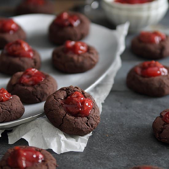 Tart Cherry Fudge Thumbprints