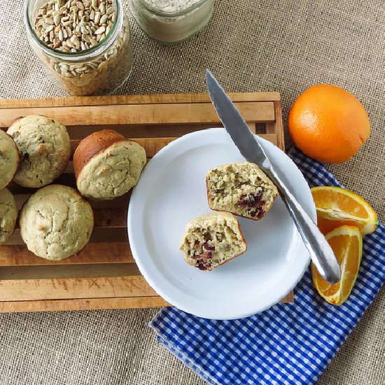 Cranberry Orange Sunflower Muffins