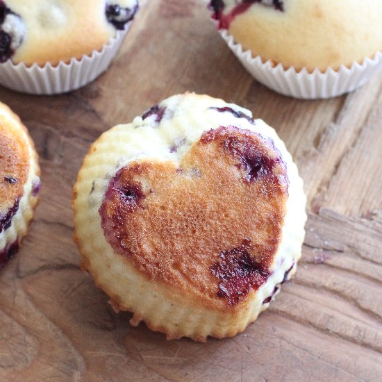 Blueberry Muffin Heart Shape