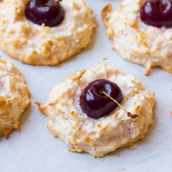 Cherry Kissed Coconut Macaroons