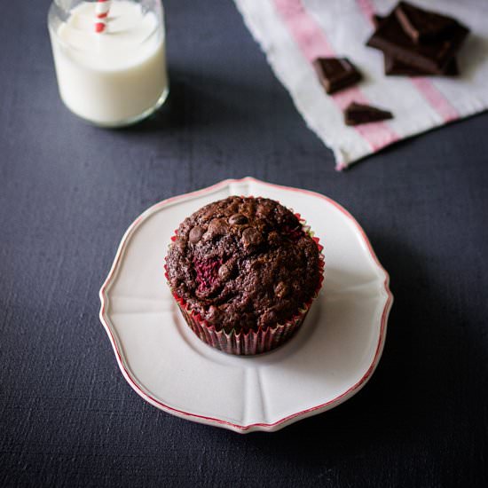 Chocolate Raspberry Muffins