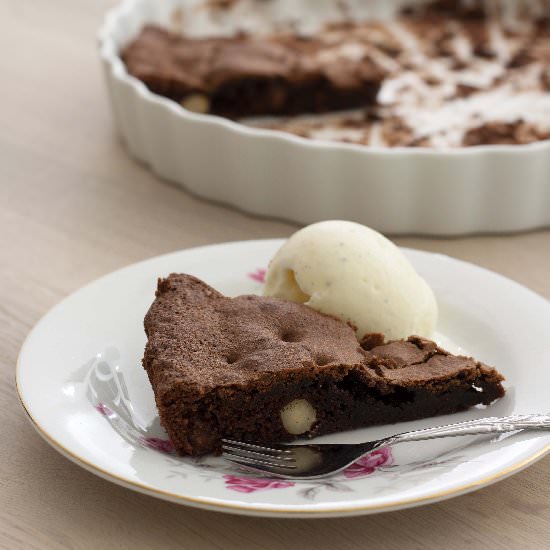 Chocolate cake with hazelnuts