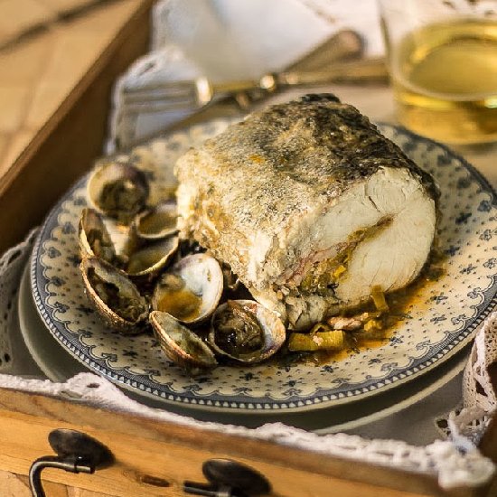 Hake Stuffed with Cider Sauce