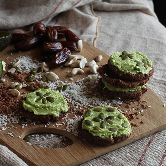 Raw Cookies with Minty Frosting