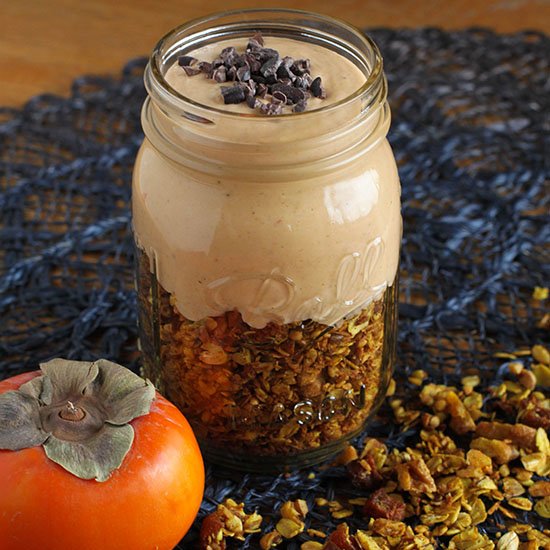 Spiced Granola with Persimmon Cream