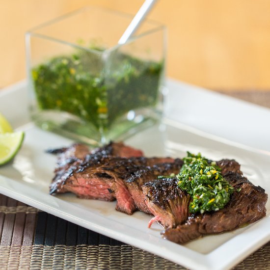 Flank Steak and Orange Chimichurri