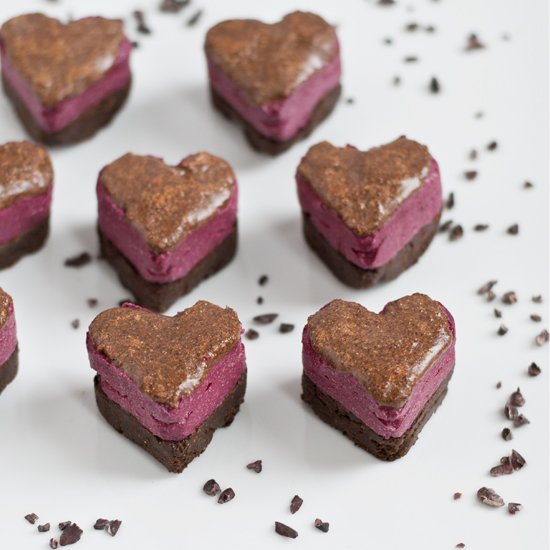 Beet Fudge Protein Hearts