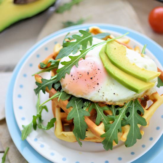 Parmesan Waffle with Fried Egg