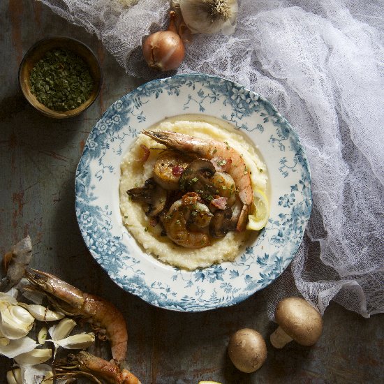 Pan Seared Shrimp and Grits