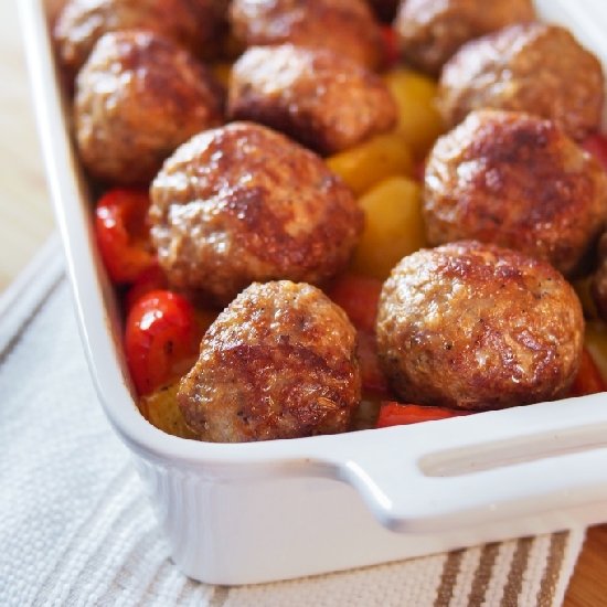 Baked Meatballs with Potatoes