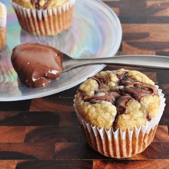 Nutella Banana Swirl Muffins