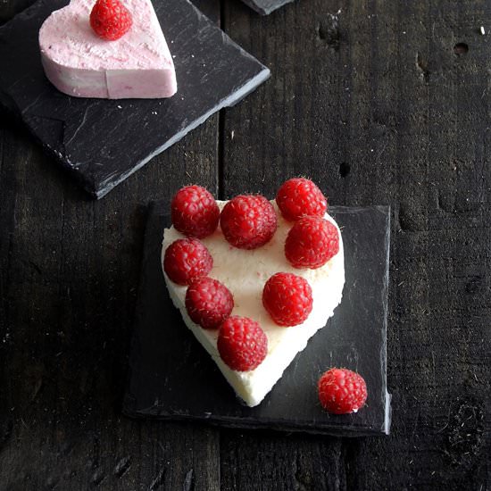 Raspberry Mascarpone cream Heart