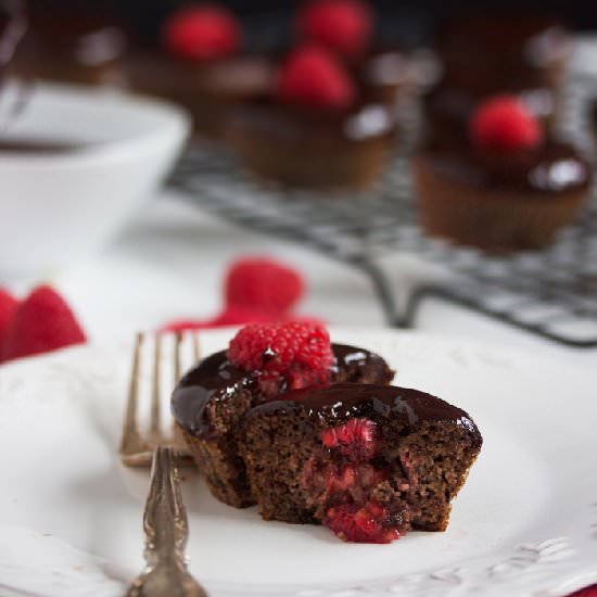 Double Chocolate Raspberry Cupcakes