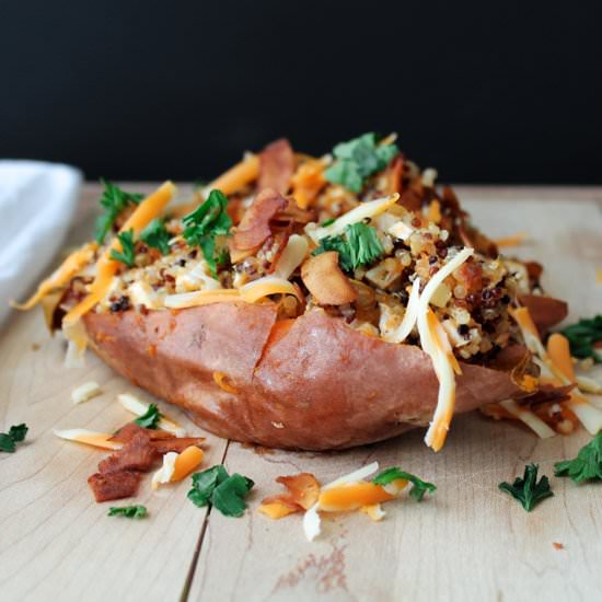 Quinoa Stuffed Maple Sweet Potato