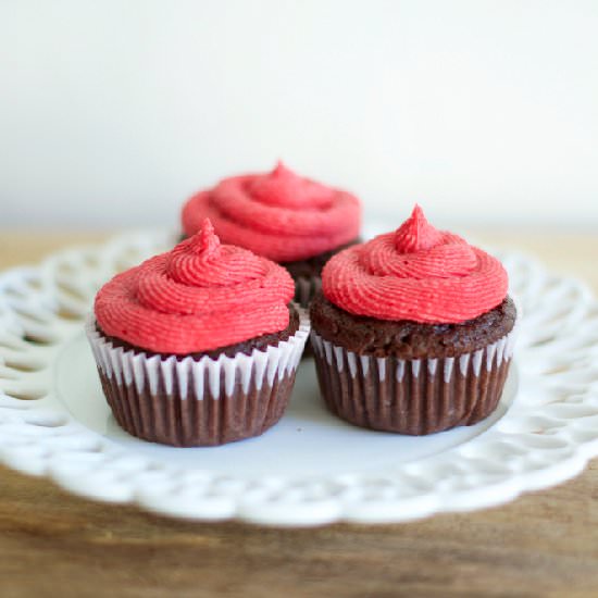 Raspberry Buttercream Cupcakes