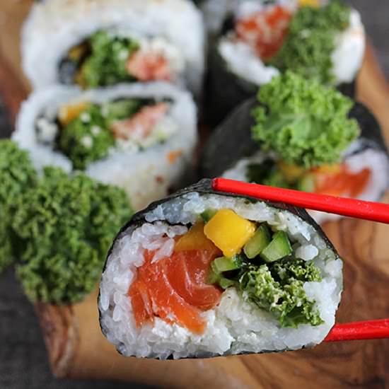 Homemade Sushi with Salmon