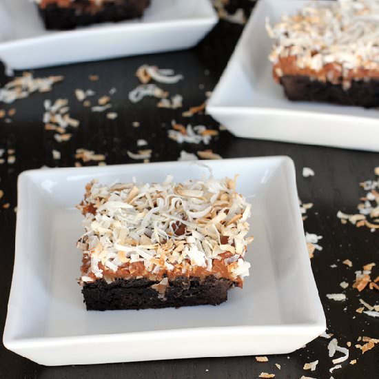 Dark Chocolate Macaroon Brownies