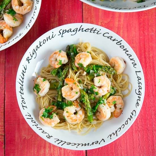 Shrimp Scampi & Asparagus Pasta