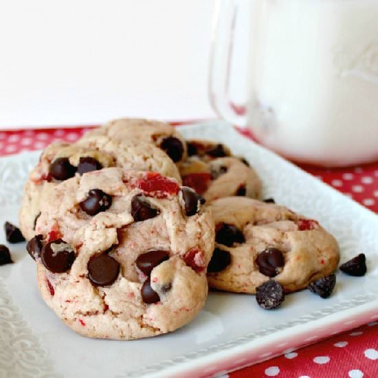 Dark Chocolate Chip Cherry Cookies