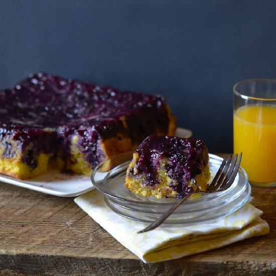 Orange and Blueberry Polenta Cake