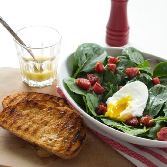 Spinach Salad with Poached Egg