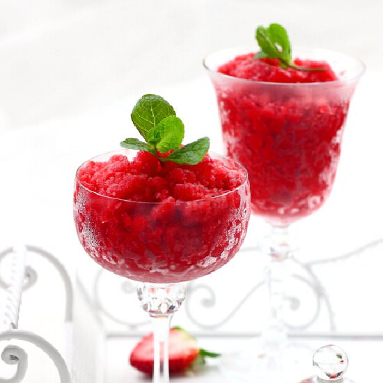 Strawberry Champagne Granita