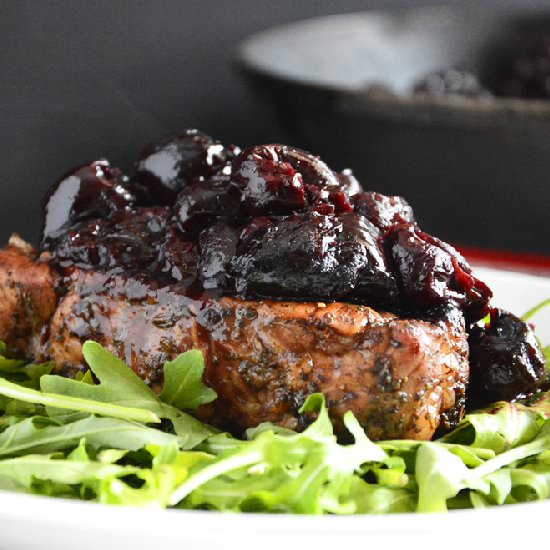 Pork with Cherry Balsamic Glaze