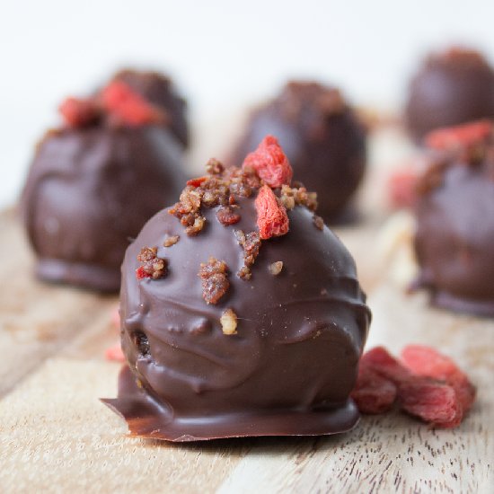 Walnut Goji Chocolate Truffles