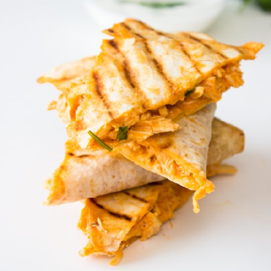 Lightened up Buffalo Chicken Quesad