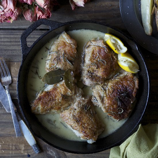 Braised Chicken in Rosemary