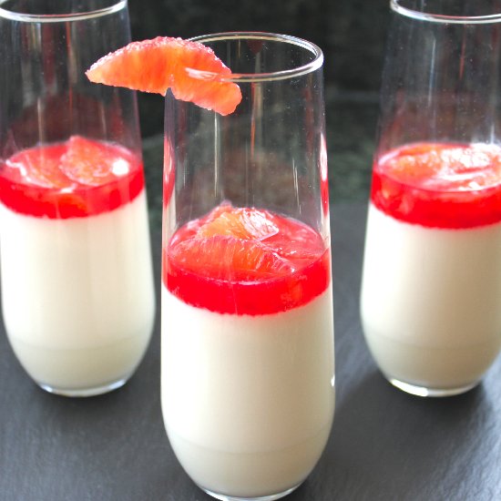 Panna Cotta with Blood Orange Syrup