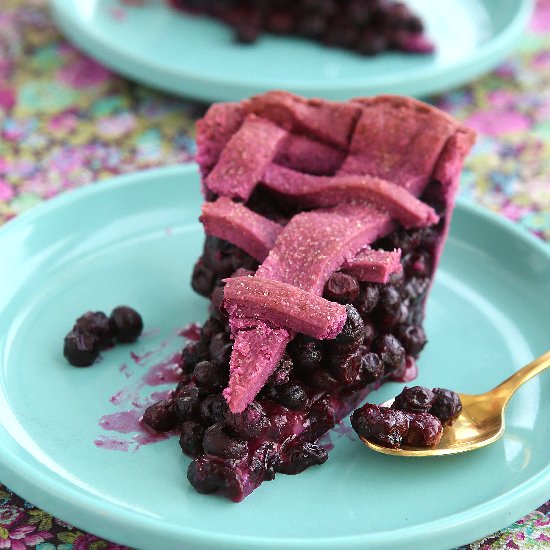 Blueberry Pie with Purple Crust