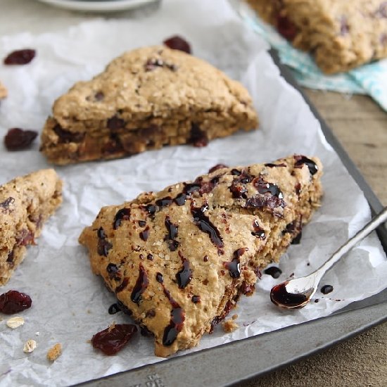 Balsamic Cherry Chocolate Scones