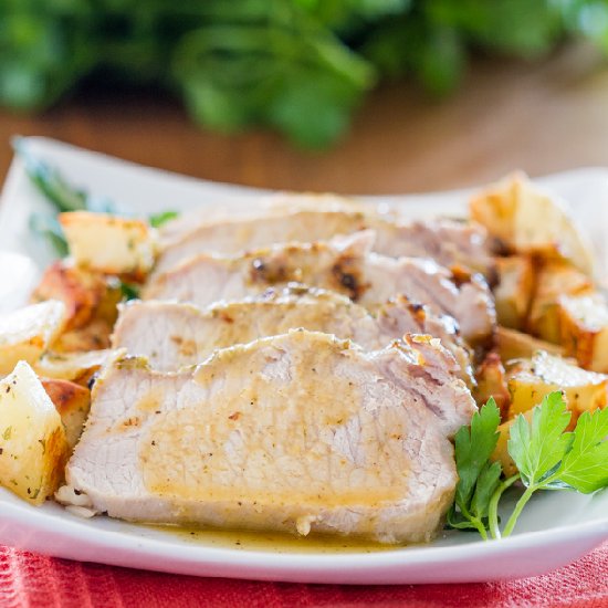 Lemon Garlic Roasted Pork Loin