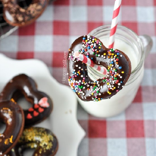 Baked Drunken Chocolate Donuts