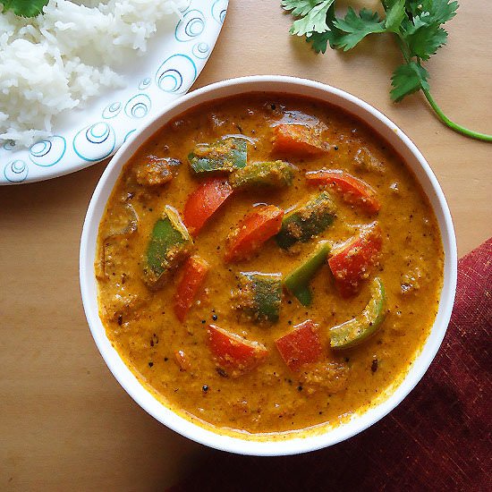 Capsicum Peanut Masala Curry