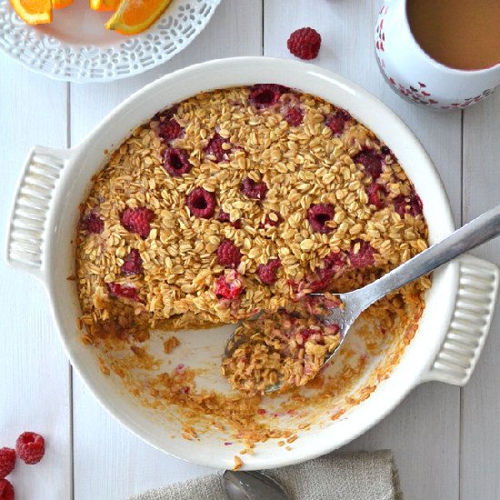 Raspberry Baked Oatmeal