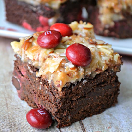 German Chocolate Cherry Bars