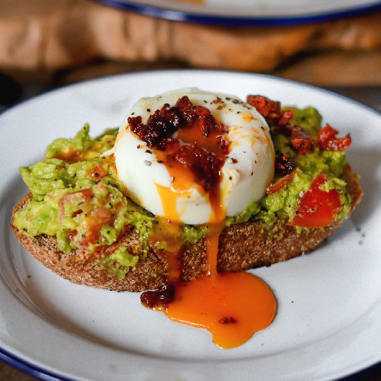 Poached Egg with Chorizo Crumble