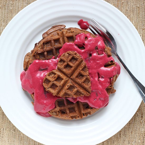 Choco Almond Waffle w/ Raspberry