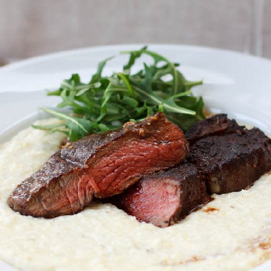 Elk Steaks & Grits