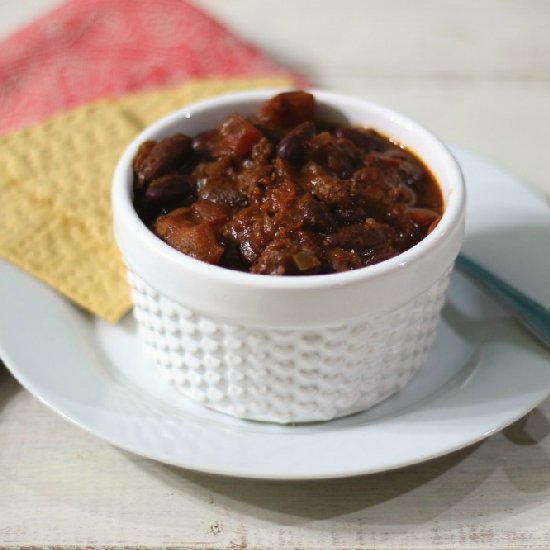 Hearty Burgundy and Chocolate Chili