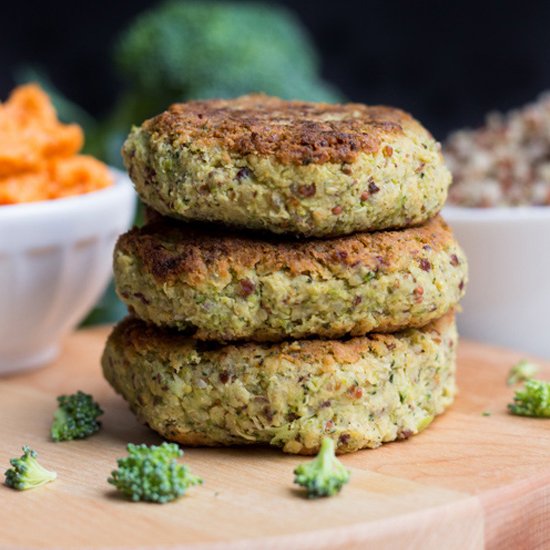 Cheezy Broccoli Quinoa Burgers